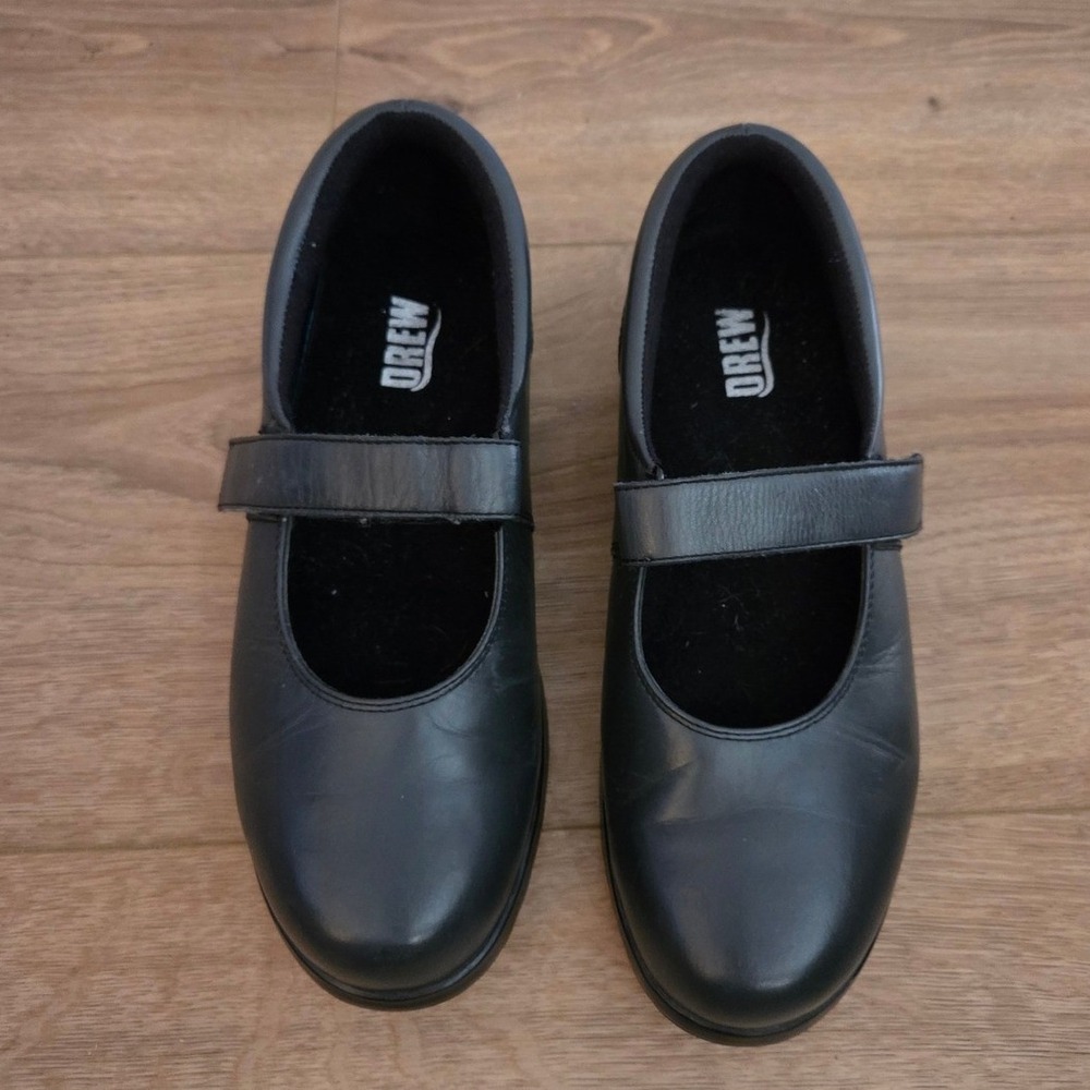 Drew Women's Black Leather  Bloom II Mary Jane‎ Shoes